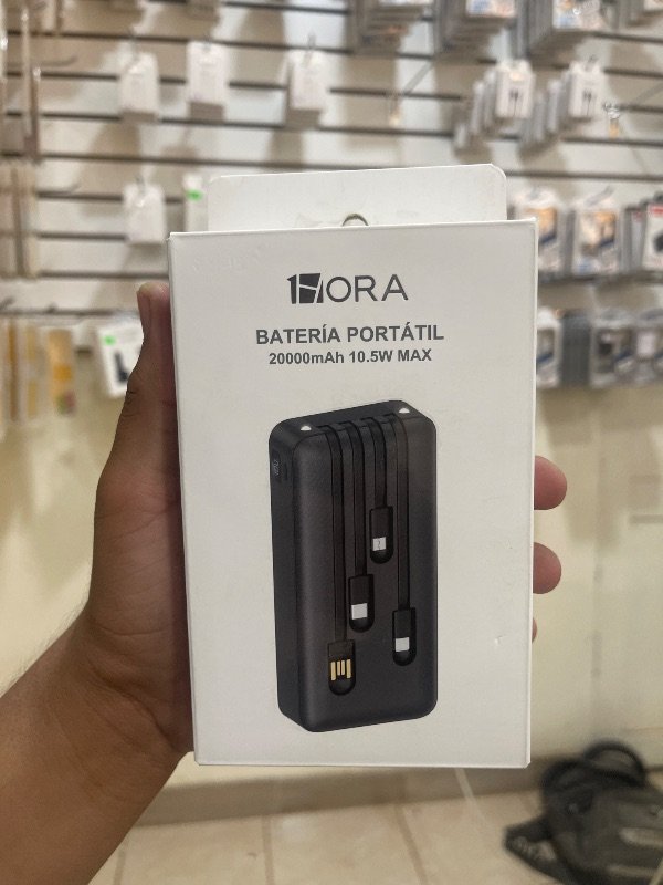 Batería portátil de 20,000 mAh marca 1hora
